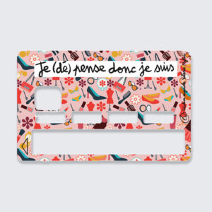 Adhésif carte bancaire « Dépense » rose